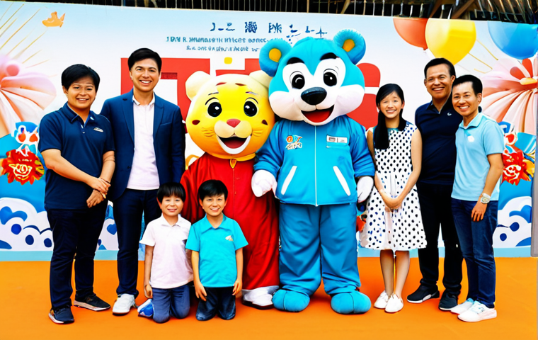 띠띠뽀 팬덤과의 오프라인 만남 - Group Photo at Fan Event**

"A group of Vietnamese children and their parents posing for a photo wit...
