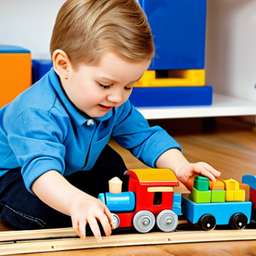 Home 17 띠띠뽀와 협업 가능한 분야 - **Toy Train Set Image:** "A child is fully clothed and playing with a Tít Tò Tí Tò themed toy train ...