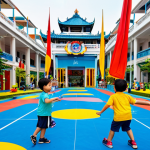 띠띠뽀 팬들을 위한 특별 이벤트 - Interactive Play Area**

"A vibrant and bustling scene at 'Titipo Đại Hội,' featuring a large intera...