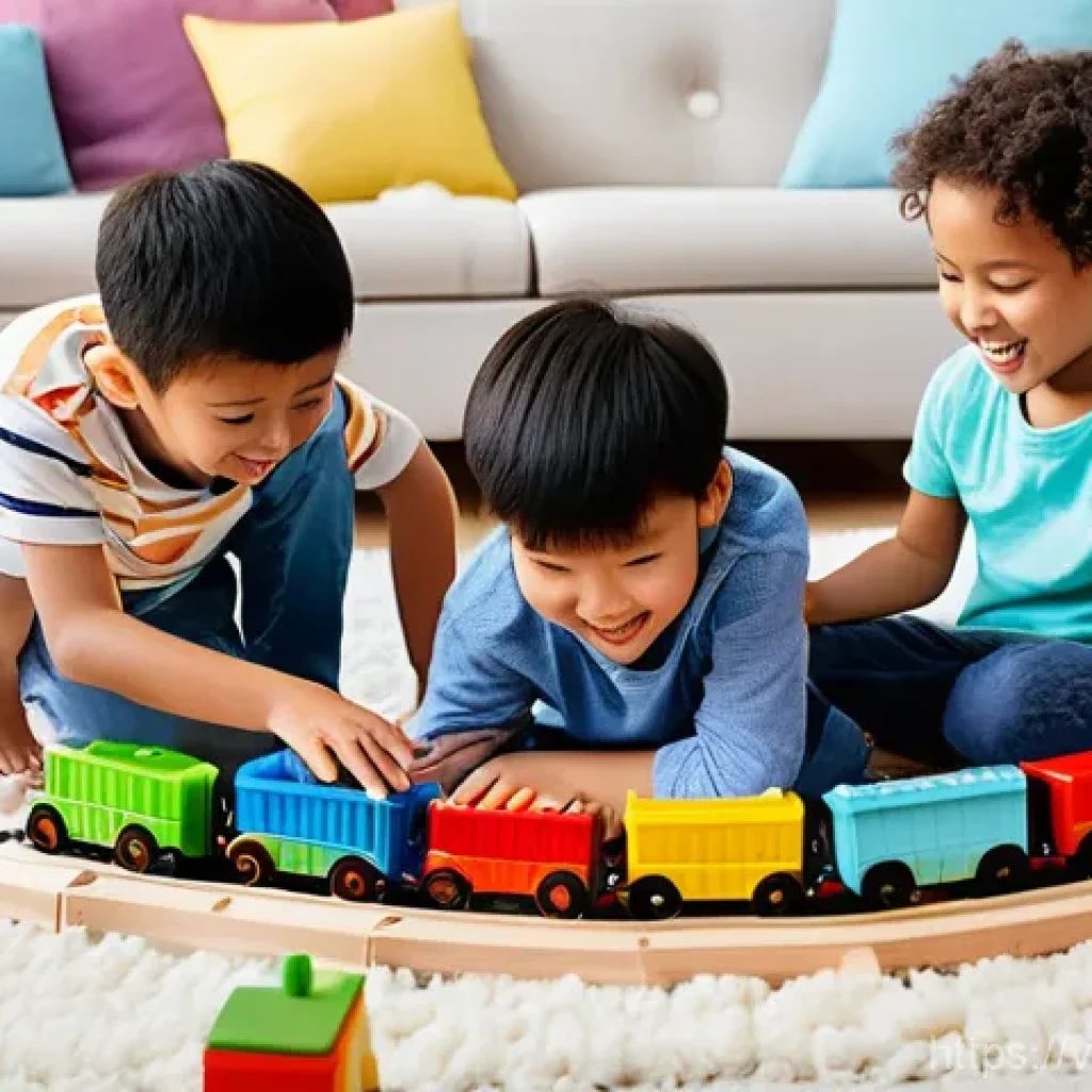 띠띠뽀 관련 글로벌 팬들의 활동 - **Prompt:** A group of cheerful young children, diverse in ethnicity and wearing brightly colored, c...