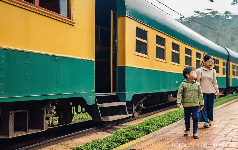 띠띠뽀 팬들을 위한 여행 계획 - **A Vietnamese family's joyful train journey through scenic coastal landscapes.**
    A vibrant, med...