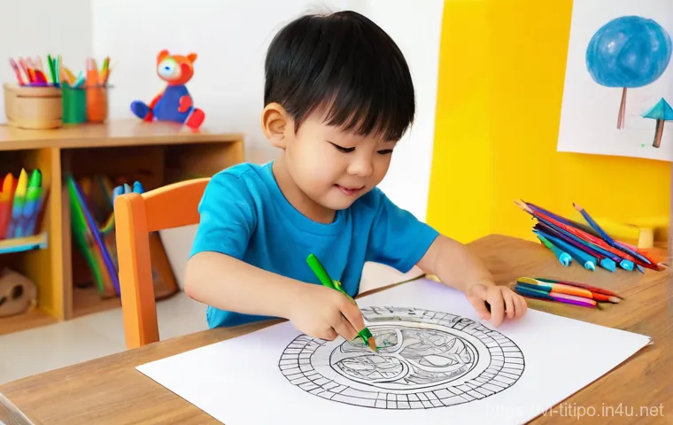 띠띠뽀와 창작 예술의 접점 - **Prompt 1: Children's Titipo Coloring Session**
    A vibrant, sunlit scene in a cozy living room. ...