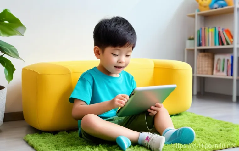 띠띠뽀 OTT 서비스 비교 - **Prompt:** A cheerful Vietnamese child, approximately 6 years old, with bright, curious eyes, is en...