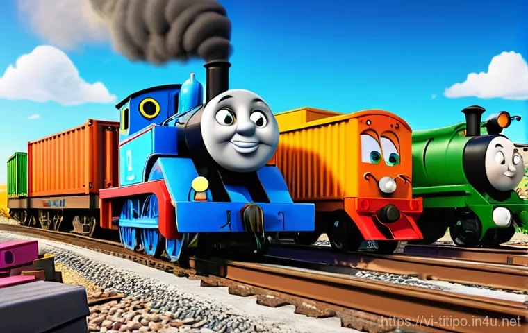 띠띠뽀 스핀오프 가능성 - **Prompt 1: Diesel's Teamwork Adventure**
    "An animated, vibrant, and cheerful 3D illustration in...