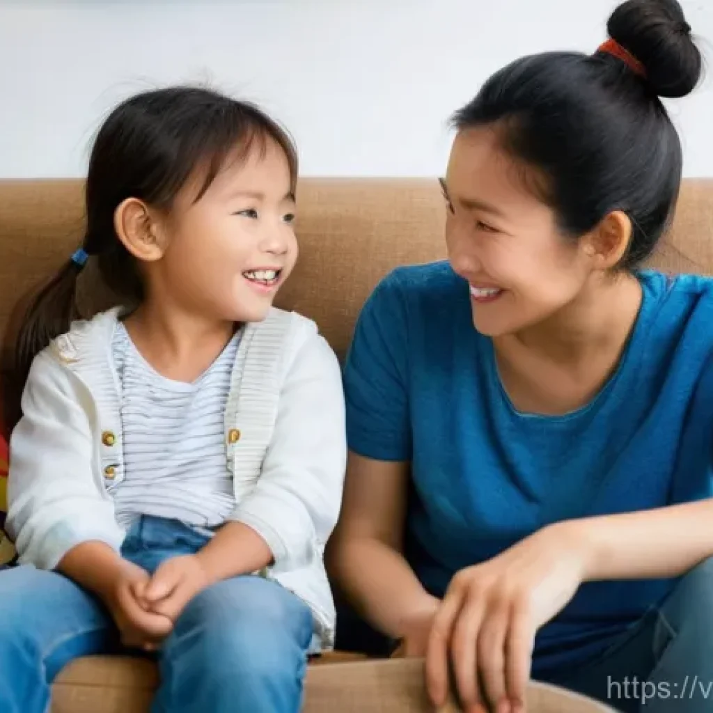 띠띠뽀와 부모 자녀 시간 활용 - **Prompt:** A cozy and brightly lit living room in a Vietnamese home. A Vietnamese mother, in her la...