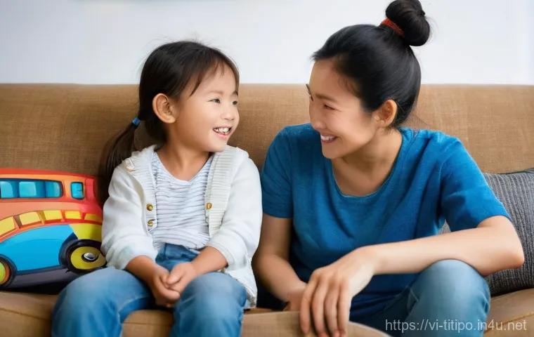 띠띠뽀와 부모 자녀 시간 활용 - **Prompt:** A cozy and brightly lit living room in a Vietnamese home. A Vietnamese mother, in her la...