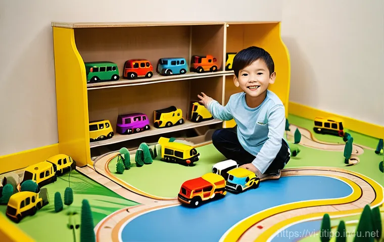 띠띠뽀와 부모 자녀 시간 활용 - **Prompt:** A cheerful crafting corner, possibly on a clean wooden table or a vibrant playmat, in a ...