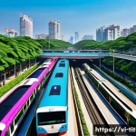 Home 22 띠띠뽀와 도시 개발 이야기 - **A vibrant, modern Vietnamese cityscape during the day, illustrating impressive urban infrastructur...