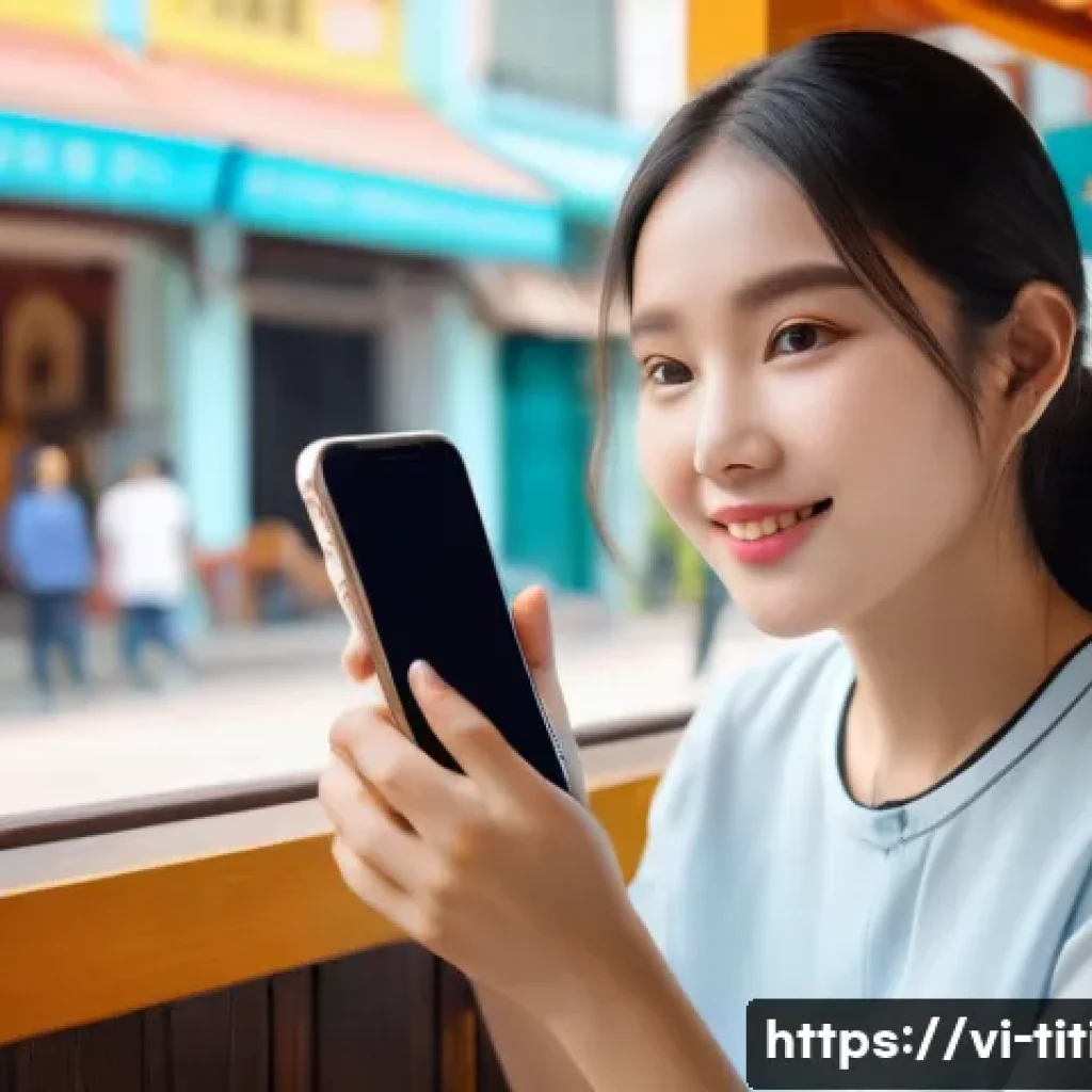 띠띠뽀 관련 설문조사 - A modern Vietnamese digital content platform interface displayed on a sleek smartphone screen held b...