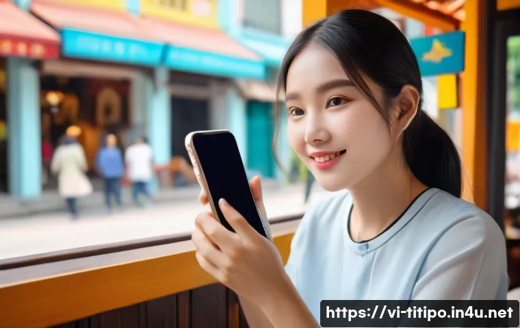띠띠뽀 관련 설문조사 - A modern Vietnamese digital content platform interface displayed on a sleek smartphone screen held b...